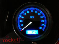 Blue Gauges w/White Needles and blue mileage blk face plates